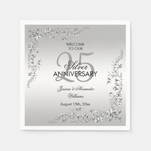 Guardanapo De Papel 25 de Casamento Na moda de Decoração de Prata