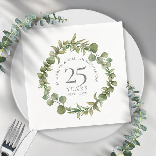 Guardanapo De Papel 25 Silver Casamento Aniversário Greenery Floral