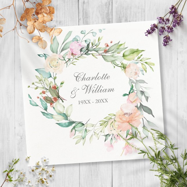 Guardanapo De Papel 25 Silver Casamento Rosas de Aniversário (Criador carregado)