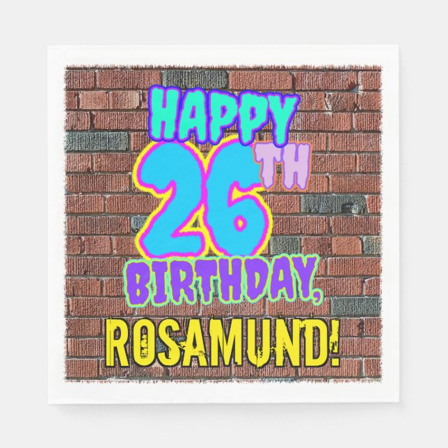 Guardanapo De Papel 26º aniversário ~ Divertido, Grafite Urbano Inspir (Frente)