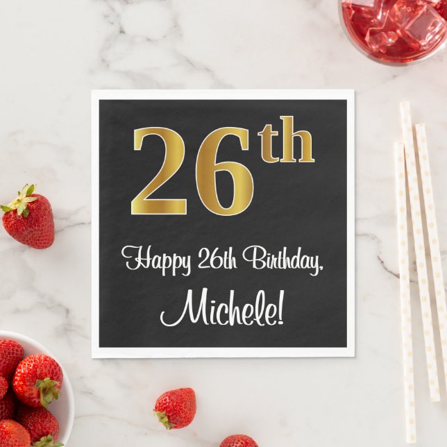 Guardanapo De Papel 26º aniversário ~ Legant Luxurious Faux Dourado Lo (Insitu)