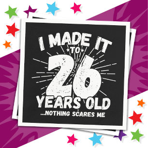 Guardanapo De Papel 26 anos Sarcastic Meme Engraçado 26.º aniversário