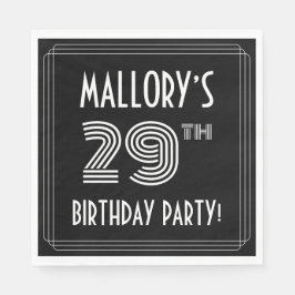 Guardanapo De Papel 29.a Festa de aniversário: Estilo de Deco de Arte