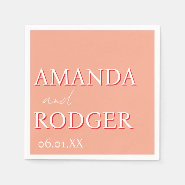 Guardanapo De Papel 2D Lettering Bold Personalized Napkins  (Frente)