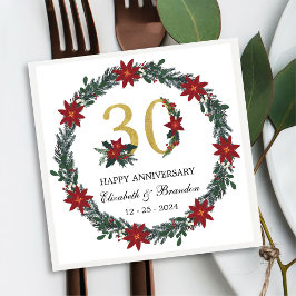Guardanapo De Papel 30 Aniversário Personalizado de Natal Napkins