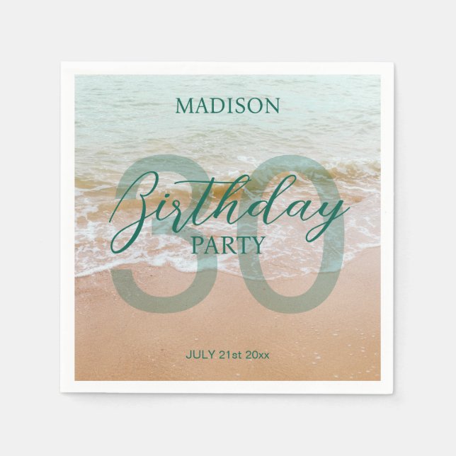 Guardanapo De Papel 30th Birthday Beach Party (Frente)