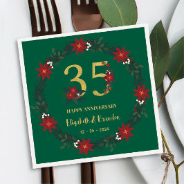 Guardanapo De Papel 35º Aniversário Personalizado Natal Napkins