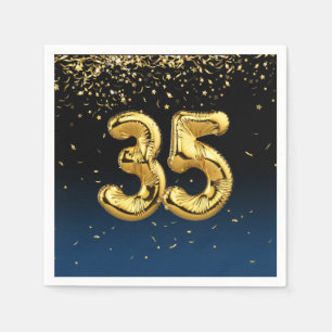 Guardanapo De Papel 35º Balões Dourados e Confetti Napkins