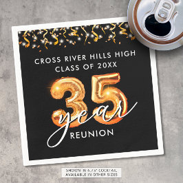 Guardanapo De Papel 35.ª Classe Reunião Balões de Laranja Negro Confet