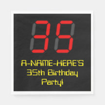 35.º aniversário: Estilo de Relógio Digital Vermel