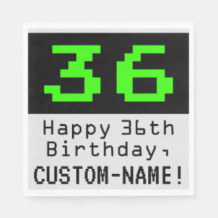 Guardanapo De Papel 36º aniversário - Estilo Nerdy / Geeky "36" & No
