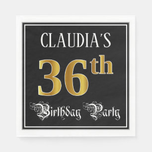 Guardanapo De Papel 36.a Festa de aniversário — Rico Script, Faux D
