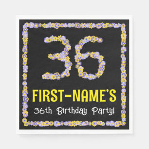 Guardanapo De Papel 36.o aniversário: Número de Flores, Nome Personali