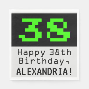 Guardanapo De Papel 38º aniversário - Estilo Nerdy / Geeky "38" & No