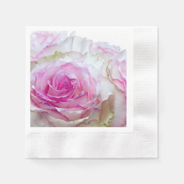 Guardanapo De Papel 3998-Rosas de Casamento Rosa e Branco (Frente)