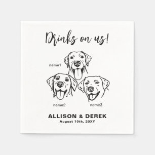Guardanapo De Papel 3 Labrador Retrievers Cães Casamento Cocktail