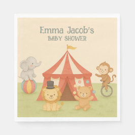 Guardanapo De Papel 3 Ring Circus Baby Shower