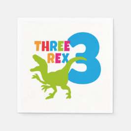 Guardanapo De Papel 3 Tema Rex Dinossaur Terceiro Aniversário