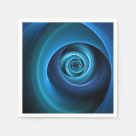 Guardanapo De Papel 3D Cores Azuis Espirais Modernas Abstrato de Arte 
