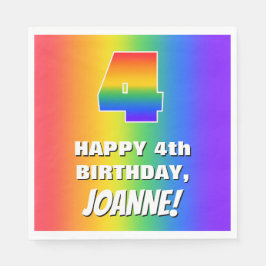 Guardanapo De Papel 4º aniversário: Padrão cotovelo colorido nº 4