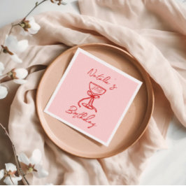 Guardanapo De Papel 40ª Festa de aniversário de vidro de champanhe des