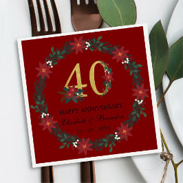 Guardanapo De Papel 40º Aniversário Personalizado Natal Napkins