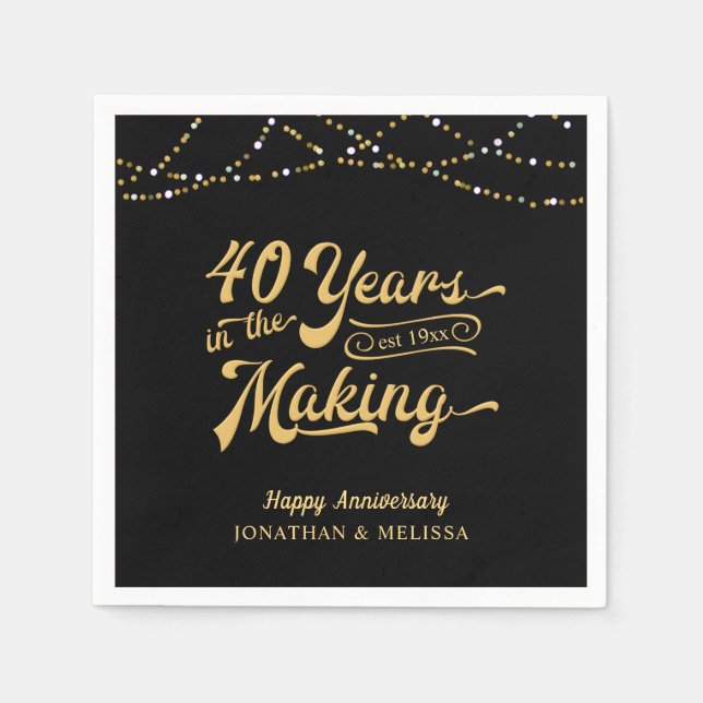 Guardanapo De Papel 40 ANOS NO FAZER 40º Aniversário (Frente)