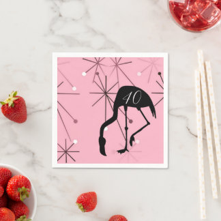 Guardanapo De Papel 40th Birthday MidCentury Modern Atomic Starburst