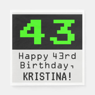Guardanapo De Papel 43º Aniversário - Estilo Nerdy / Geeky "43" & No