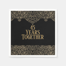 Guardanapo De Papel 45º Aniversário Dourado Lugar Em Nápoles Negras