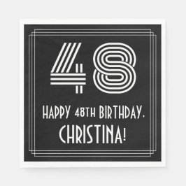 Guardanapo De Papel 48.º aniversário: Art Deco Inspirou "48" + Nome