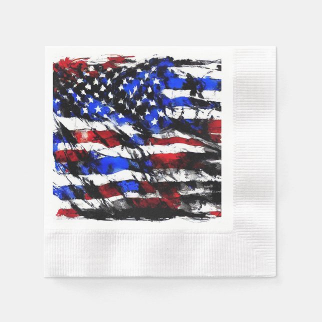 Guardanapo De Papel 4 de julho "American Flag" Paper Napkin (Frente)