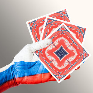 Guardanapo De Papel 4 de julho Caleidoscópio Vermelho Azul Branco