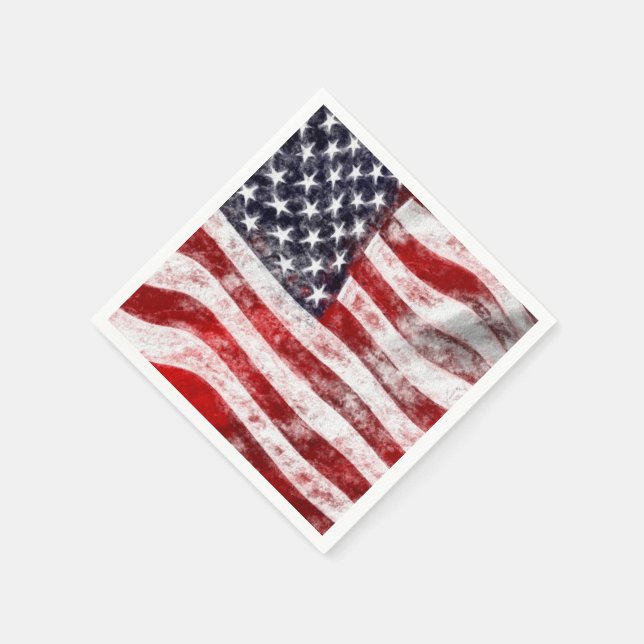 Guardanapo De Papel 4 de julho Picnic Paper Napkins, American Flag (Canto)
