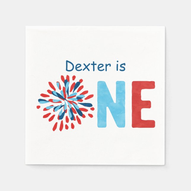 Guardanapo De Papel 4 de julho Primeiro Aniversário (Frente)