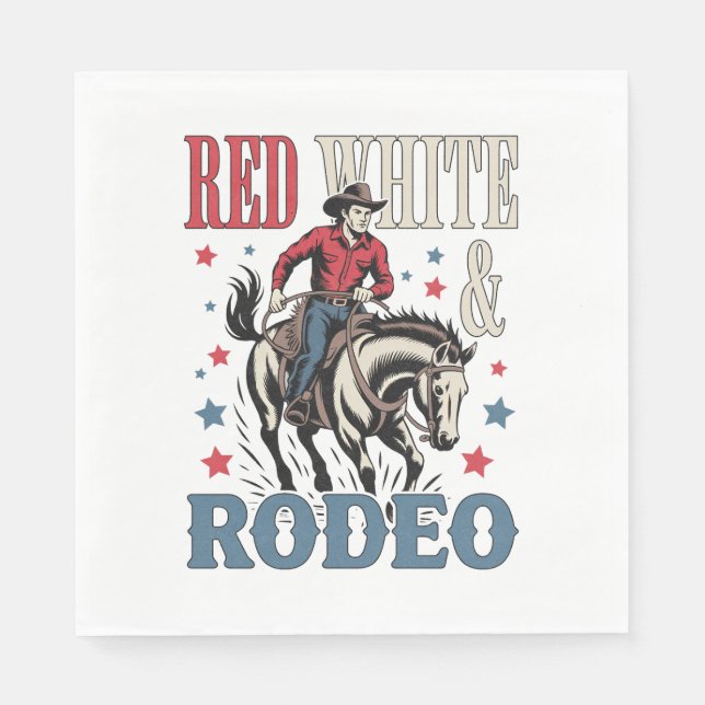Guardanapo De Papel 4 de julho Rodeo Cowboy (Frente)