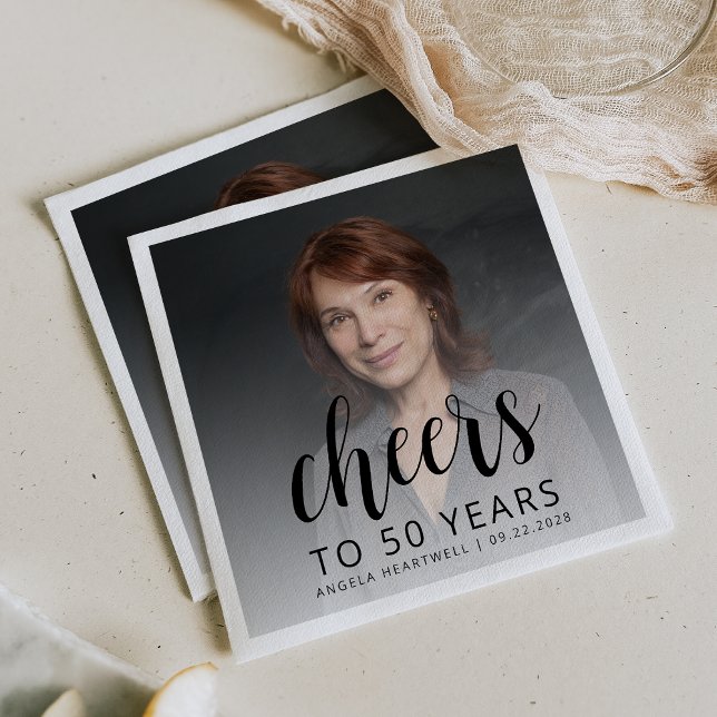 Guardanapo De Papel 50ª Festa de aniversário de torcida de Script Pret (Criador carregado)