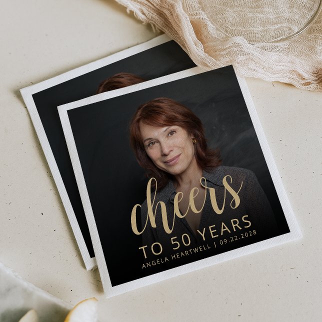 Guardanapo De Papel 50ª Festa de aniversário de torcida por fotos (Criador carregado)