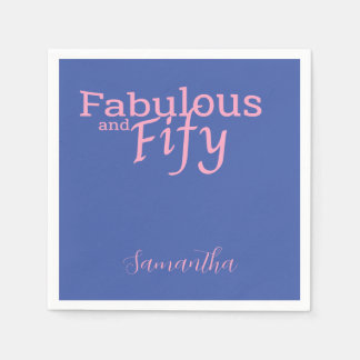 Guardanapo De Papel 50º aniversário 50 Fabuloso Azul Rosa