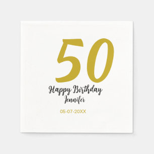 Guardanapo De Papel 50º aniversário adicionar nome data ano modelo neg