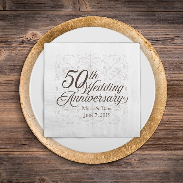 Guardanapo De Papel 50º Aniversário de Casamento Napkin (Criador carregado)