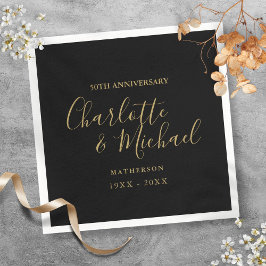 Guardanapo De Papel 50º aniversário do casamento Assinatura Dourada Ne