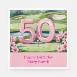 Guardanapo De Papel 50º aniversário do Golf com número para golfista f