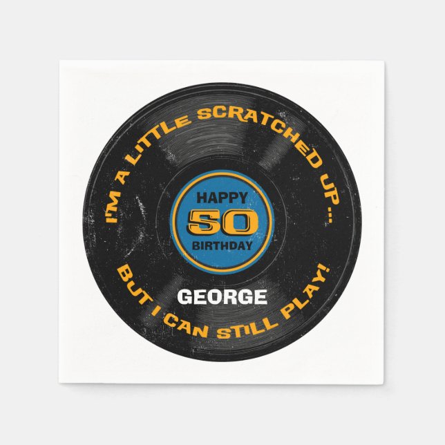 Guardanapo De Papel 50º Aniversário do Registro Arranhado (Frente)