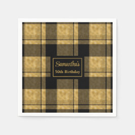 Guardanapo De Papel 50º Aniversário Napkins Black Dourado Guarda Perso
