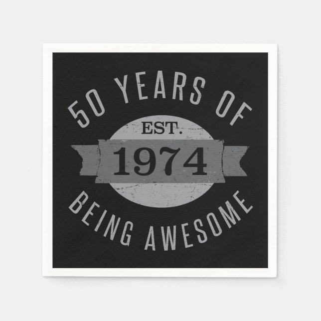 Guardanapo De Papel 50º Awestor de aniversário de 1974 (Frente)