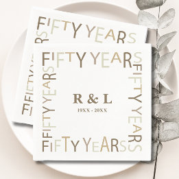 Guardanapo De Papel 50º Documento de Presente do Dourado Aniversário d