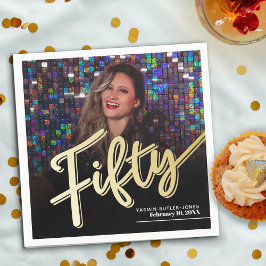 Guardanapo De Papel 50.º aniversário - script personalizado de fotogra