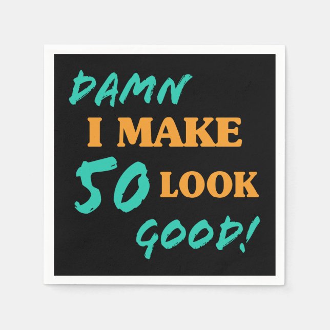 Guardanapo De Papel 50.º Atitude de Aniversário Sarcástico (Frente)