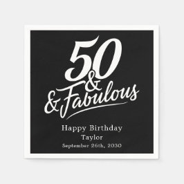 Guardanapo De Papel 50 and Fabulous Birthday Chic Script Custom